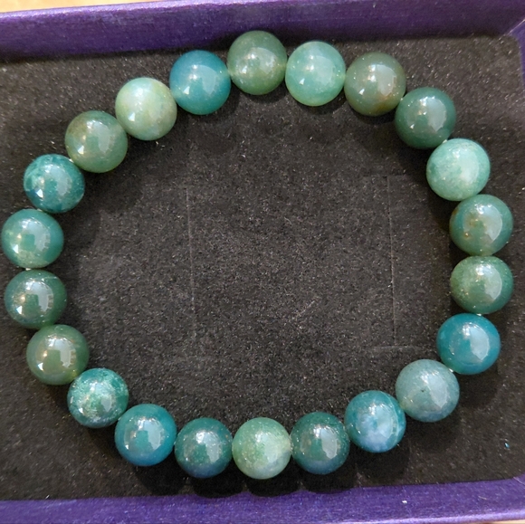Moss Agate Beaded Bracelet - Picture 3 of 8